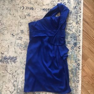 BCBGMaxAzria blue one-shoulder cocktail dress